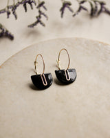 Creolen 'Halbkreis Oval' aus Porzellan