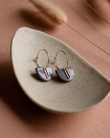 Creolen 'Halbkreis Oval' aus Porzellan