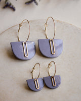 Creolen 'Halbkreis Oval' aus Porzellan