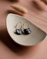 Creolen 'Halbkreis Oval' aus Porzellan