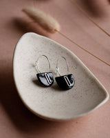 Creolen 'Halbkreis Oval' aus Porzellan