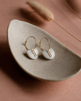 Creolen 'Halbkreis Oval' aus Porzellan