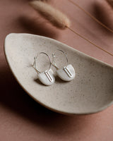 Creolen 'Halbkreis Oval' aus Porzellan