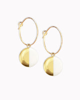 Creolen mit Porzellan-Anhänger 'Halbkreis'