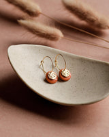 Creolen 'Mondplättchen' aus Porzellan