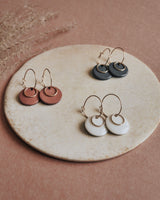 Creolen 'Ring' mit Porzellan-Anhänger