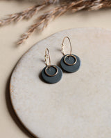 Creolen 'Ring' mit Porzellan-Anhänger