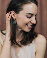 Creolen 'Ring' mit Porzellan-Anhänger