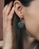 Creolen 'Ring' mit Porzellan-Anhänger