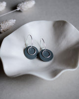 Creolen 'Ring' mit Porzellan-Anhänger