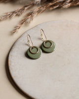 Creolen 'Ring' mit Porzellan-Anhänger