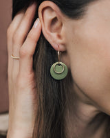 Creolen 'Ring' mit Porzellan-Anhänger