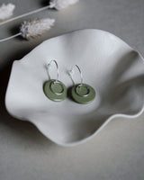 Creolen 'Ring' mit Porzellan-Anhänger