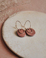 Creolen 'Ring' mit Porzellan-Anhänger