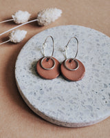 Creolen 'Ring' mit Porzellan-Anhänger