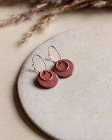 Creolen 'Ring' mit Porzellan-Anhänger