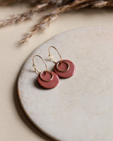 Creolen 'Ring' mit Porzellan-Anhänger