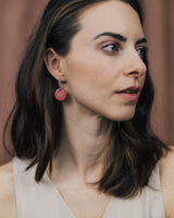 Creolen 'Ring' mit Porzellan-Anhänger