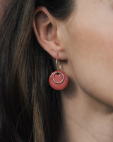 Creolen 'Ring' mit Porzellan-Anhänger