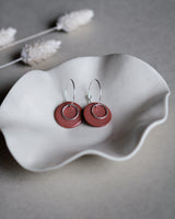 Creolen 'Ring' mit Porzellan-Anhänger