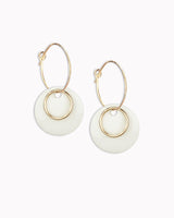 Creolen 'Ring' mit Porzellan-Anhänger