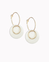 Creolen 'Ring' mit Porzellan-Anhänger