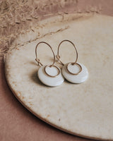 Creolen 'Ring' mit Porzellan-Anhänger