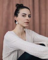 Creolen 'Ring' mit Porzellan-Anhänger