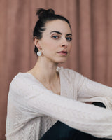 Creolen 'Ring' mit Porzellan-Anhänger