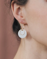 Creolen 'Ring' mit Porzellan-Anhänger