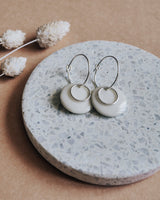 Creolen 'Ring' mit Porzellan-Anhänger