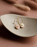 Creolen 'Sonnenplättchen' aus Porzellan