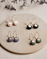 Creolen 'Sonnenplättchen' aus Porzellan