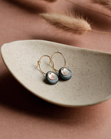 Creolen 'Sonnenplättchen' aus Porzellan