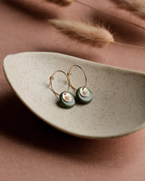 Creolen 'Sonnenplättchen' aus Porzellan