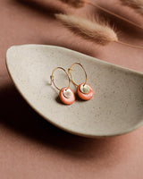 Creolen 'Sonnenplättchen' aus Porzellan