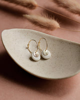 Creolen 'Sonnenplättchen' aus Porzellan