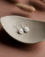 Creolen 'Sonnenplättchen' aus Porzellan