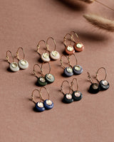 Creolen 'Sonnenplättchen' aus Porzellan