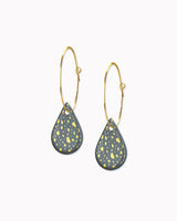 Creolen mit Porzellan-Anhänger 'Tropfen Terrazzo'