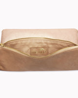 Vegane Foldover-Clutch 'Finja' - Roségold/Beige