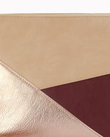 Vegane Geo-Umhängetasche 'Gesina' - Beige/Roségold/Bordeaux