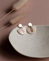 Ohrstecker 'Halbkreis Oval' aus Porzellan