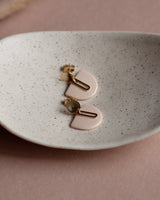 Ohrstecker 'Halbkreis Oval' aus Porzellan