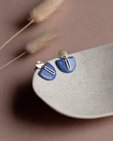 Ohrstecker 'Halbkreis Oval' aus Porzellan