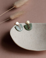 Ohrstecker 'Halbkreis Oval' aus Porzellan