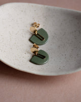 Ohrstecker 'Halbkreis Oval' aus Porzellan