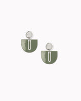 Ohrstecker 'Halbkreis Oval' aus Porzellan