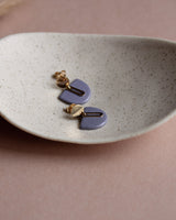 Ohrstecker 'Halbkreis Oval' aus Porzellan