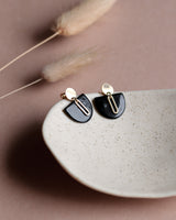 Ohrstecker 'Halbkreis Oval' aus Porzellan